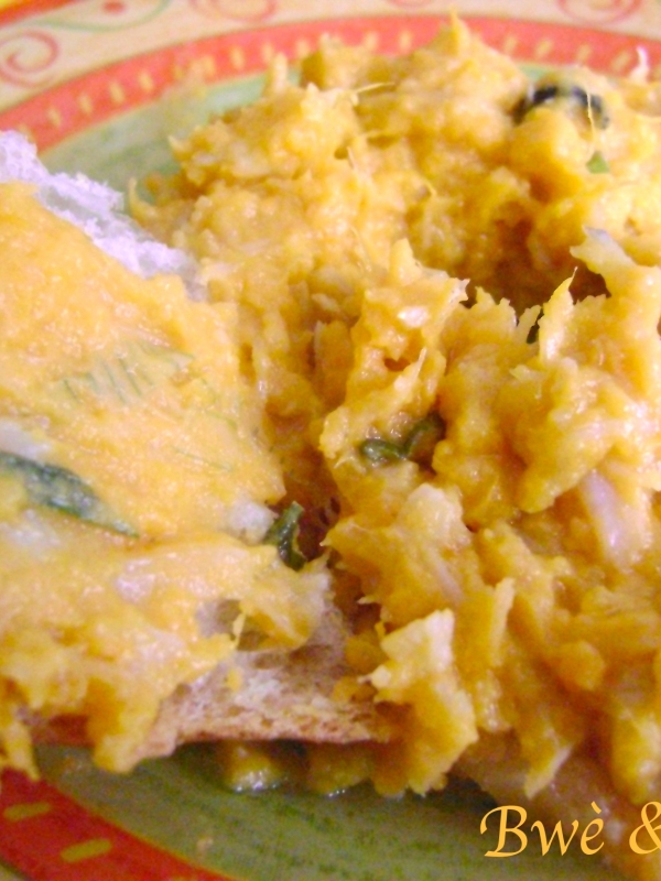 Brandade de morue aux patates douces et lait de coco