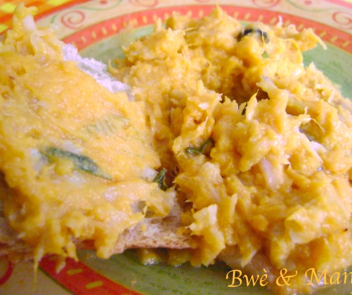 Brandade de morue aux patates douces et lait de coco