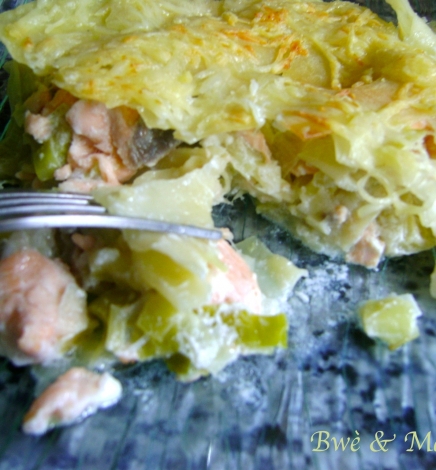 Lasagnes au saumon et aux poireaux
