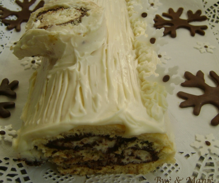 Bûche de Noël chocolat-coco