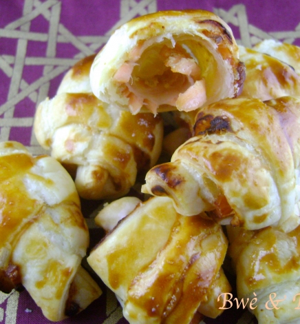 Croissants feuilletés au saumon