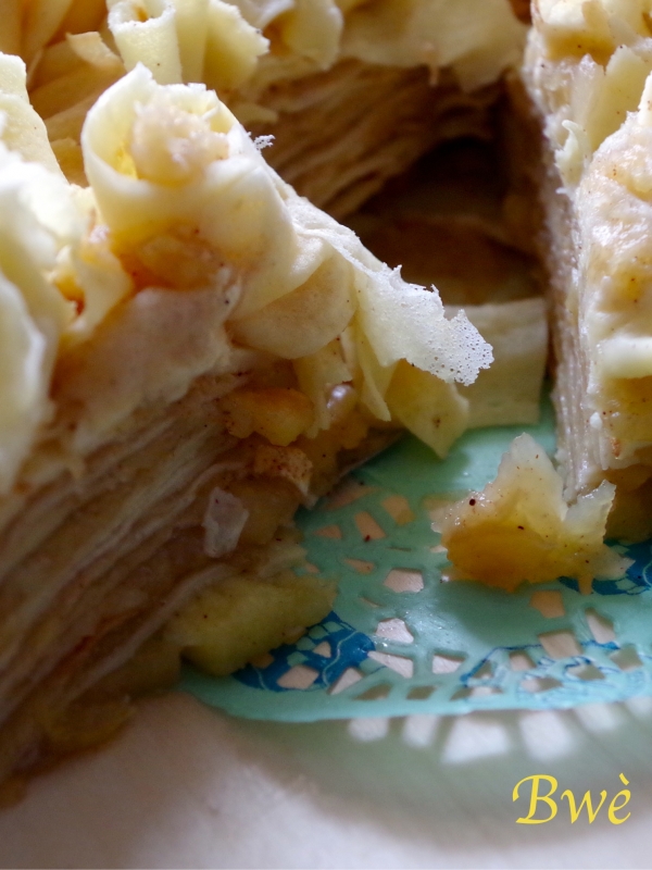 Gâteau de crêpes pommes cannelle