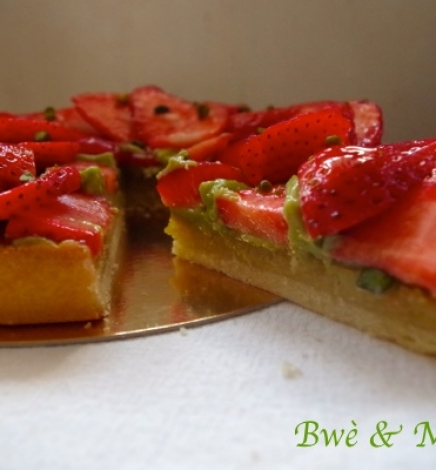 Tarte fraises pistache {fiche technique cap pâtissier}