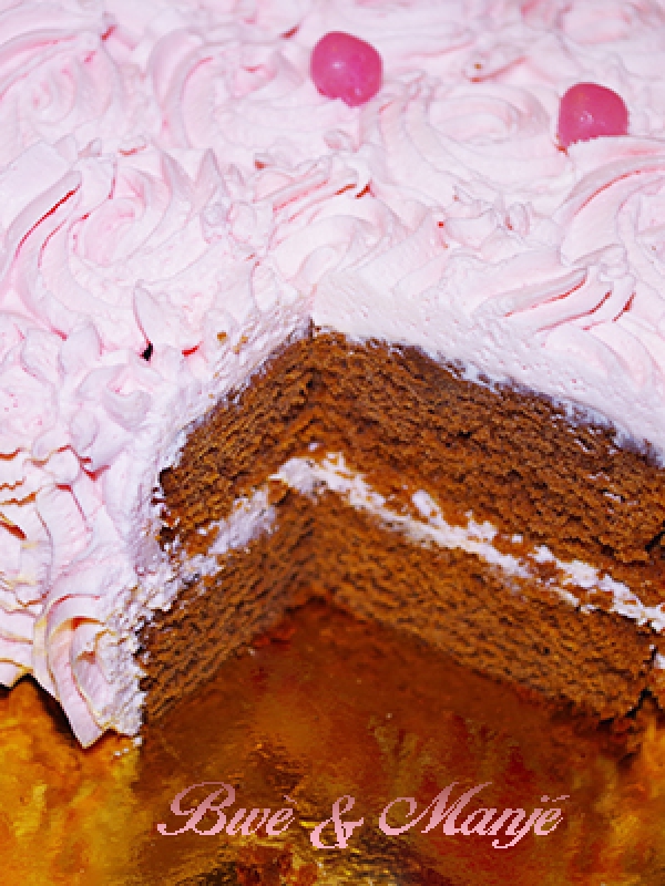 Layer cake chocolat garni de chantilly mascarpone