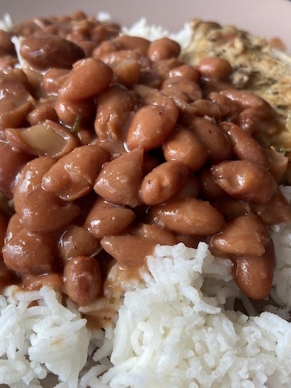 Haricots cocos roses consommés (Cuisine créole)