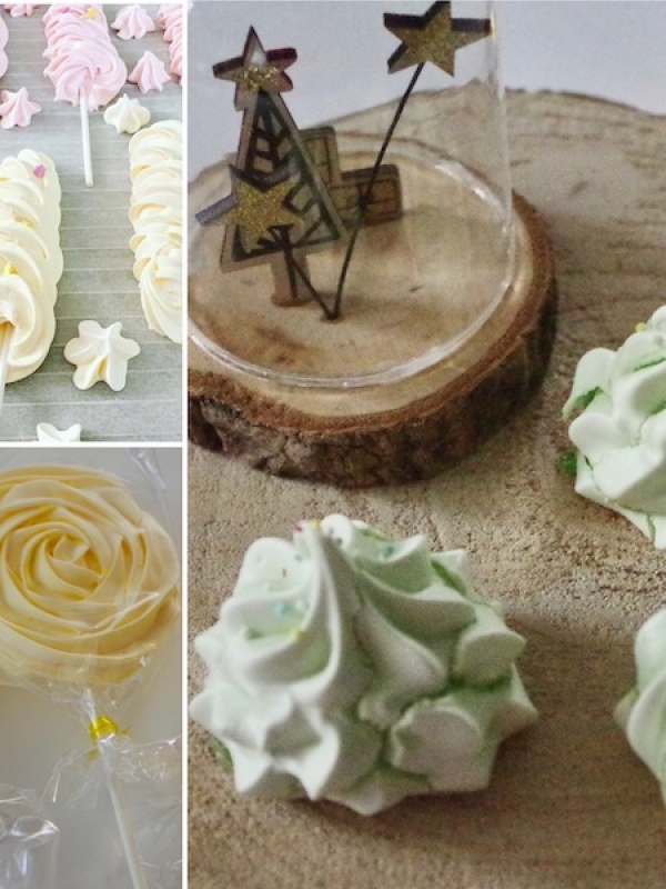 Meringue française: sapins, sucettes pour Noël ou autres occasions