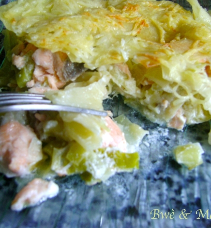 Lasagnes au saumon et aux poireaux