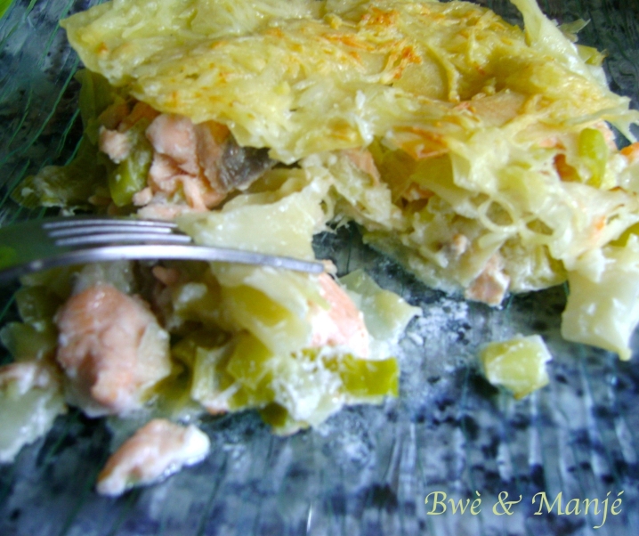 Lasagnes au saumon et aux poireaux