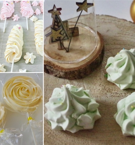 Meringue française: sapins, sucettes pour Noël ou autres occasions