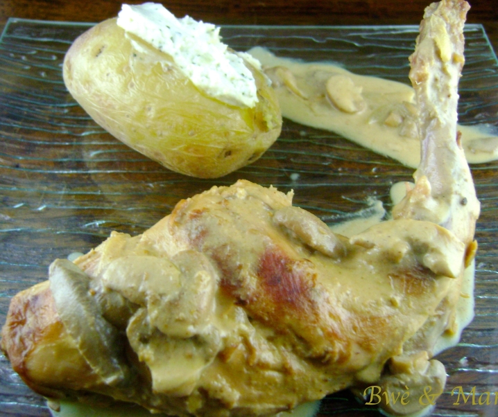 Lapin à la moutarde et au lait de coco