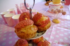 choux craquelins aux pralines roses