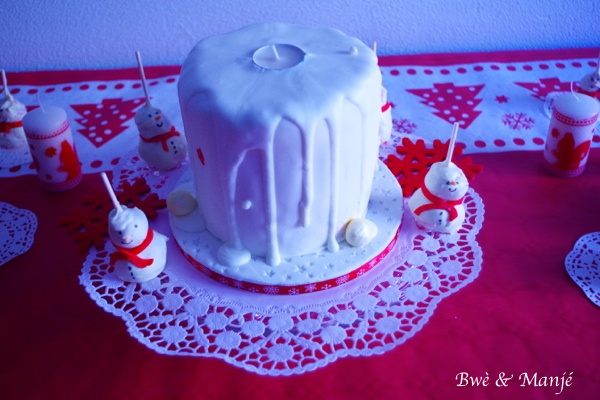 gâteau bougie de noël cake design