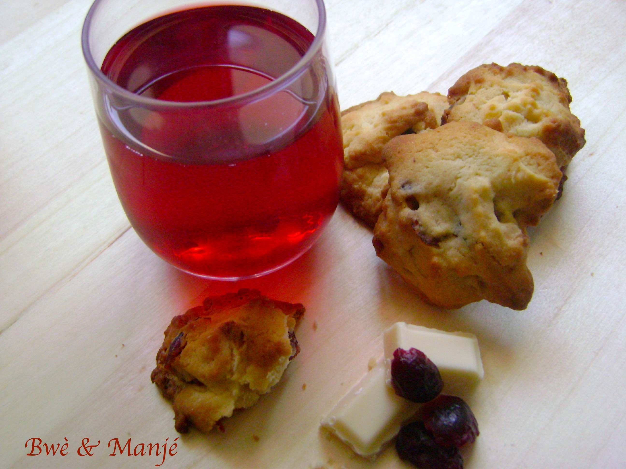 biscuit miel cranberries chocolat blanc